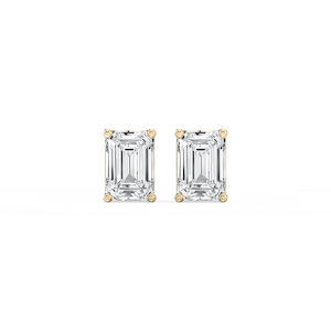 Emerald Lab Grown Diamond Classic Four Prong Stud Earrings