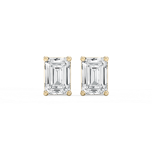 Emerald Lab Grown Diamond Classic Four Prong Stud Earrings