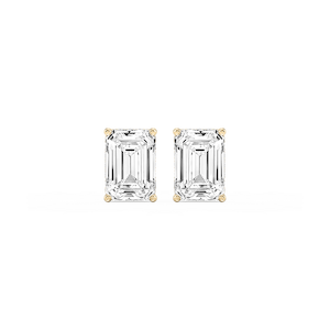 Emerald Lab Grown Diamond Hidden Halo Stud Earrings