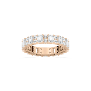 Alice 3 ½ ctw Emerald and Round Lab Grown Diamond Classic Prong Eternity Band