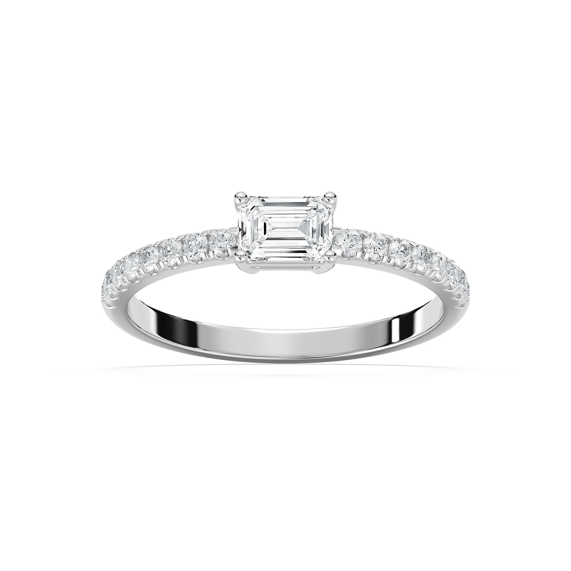 Emrys Petite Emerald Engagement Ring in Rose Gold