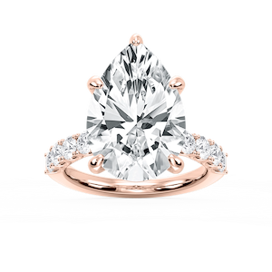Erica 12 ⁷⁄₈ ctw Pear Lab Grown Diamond U-Prong Side Stone Engagement Ring – Signature Collection