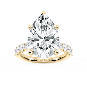 Erica 12 ⁷⁄₈ ctw Pear Lab Grown Diamond U-Prong Side Stone Engagement Ring – Signature Collection