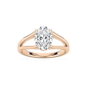Esme 2 ctw Oval Lab Grown Diamond Open Shank Solitaire Engagement Ring