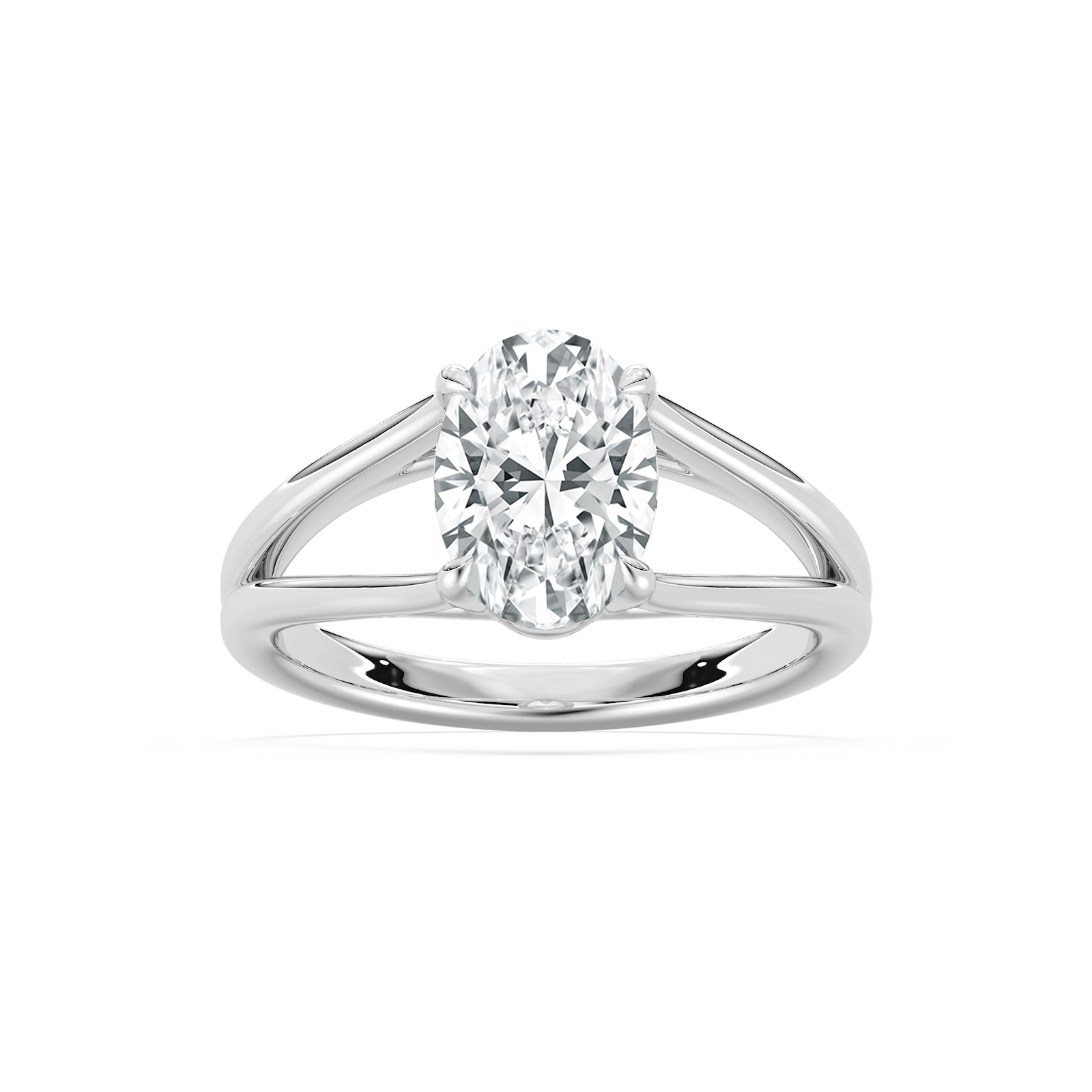 Esme Open Shank Oval Solitaire Ring in Rose Gold