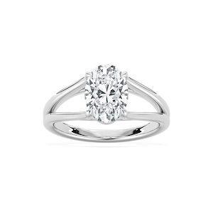 Esme 2 ctw Oval Lab Grown Diamond Open Shank Solitaire Engagement Ring