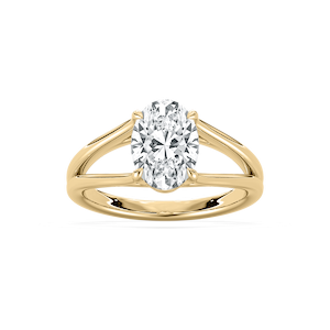 Esme 2 ctw Oval Lab Grown Diamond Open Shank Solitaire Engagement Ring