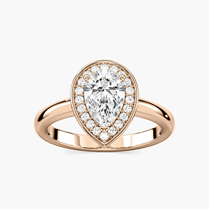 Estelle Pear Lab Grown Diamond Collar Halo Engagement Ring
