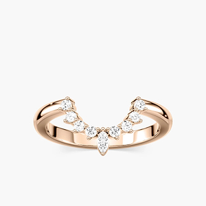 Estelle 1/6 ctw Marquise and Round Lab Grown Diamond Chevron Curved Band