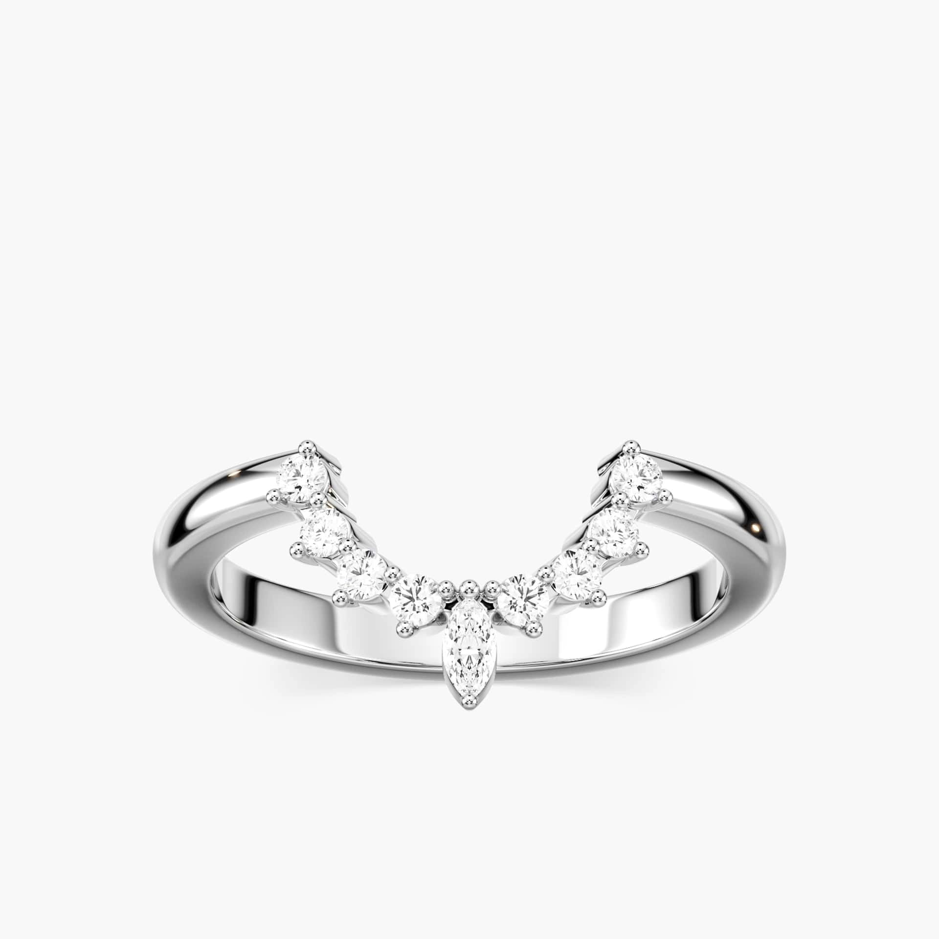 Estelle Wedding Band with recycled diamonds in recycled 14K white gold | Estelle Wedding Band recycled diamonds recycled 14K white gold