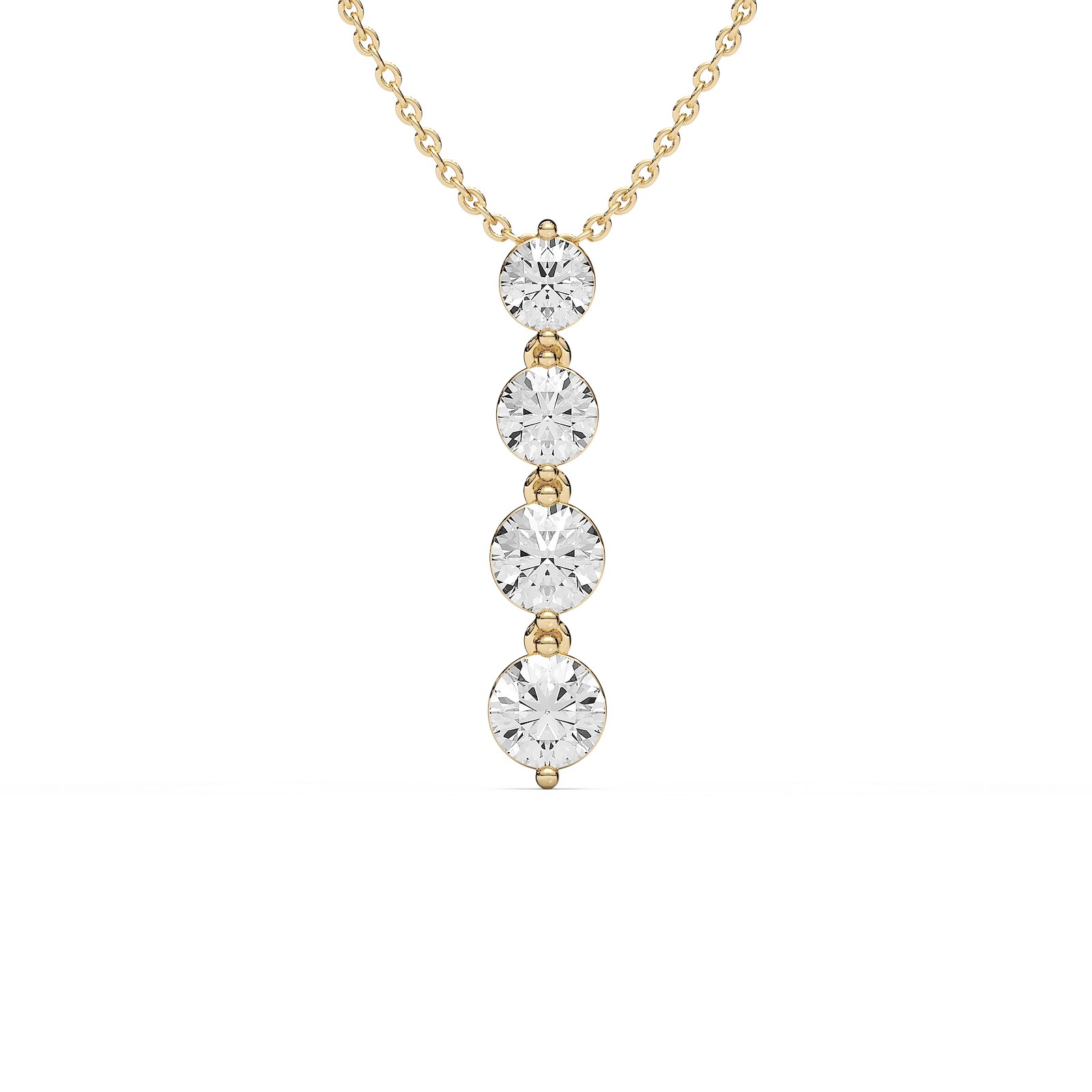 Eternal Journey Pendant with 2.15ctw Round Cut Lab-Grown Diamonds in 14K Yellow Gold