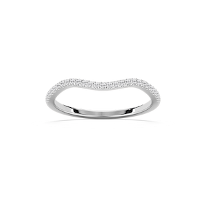 Jaylani 1/8 ctw Round Lab Grown Diamond Shared Prong Curved Band