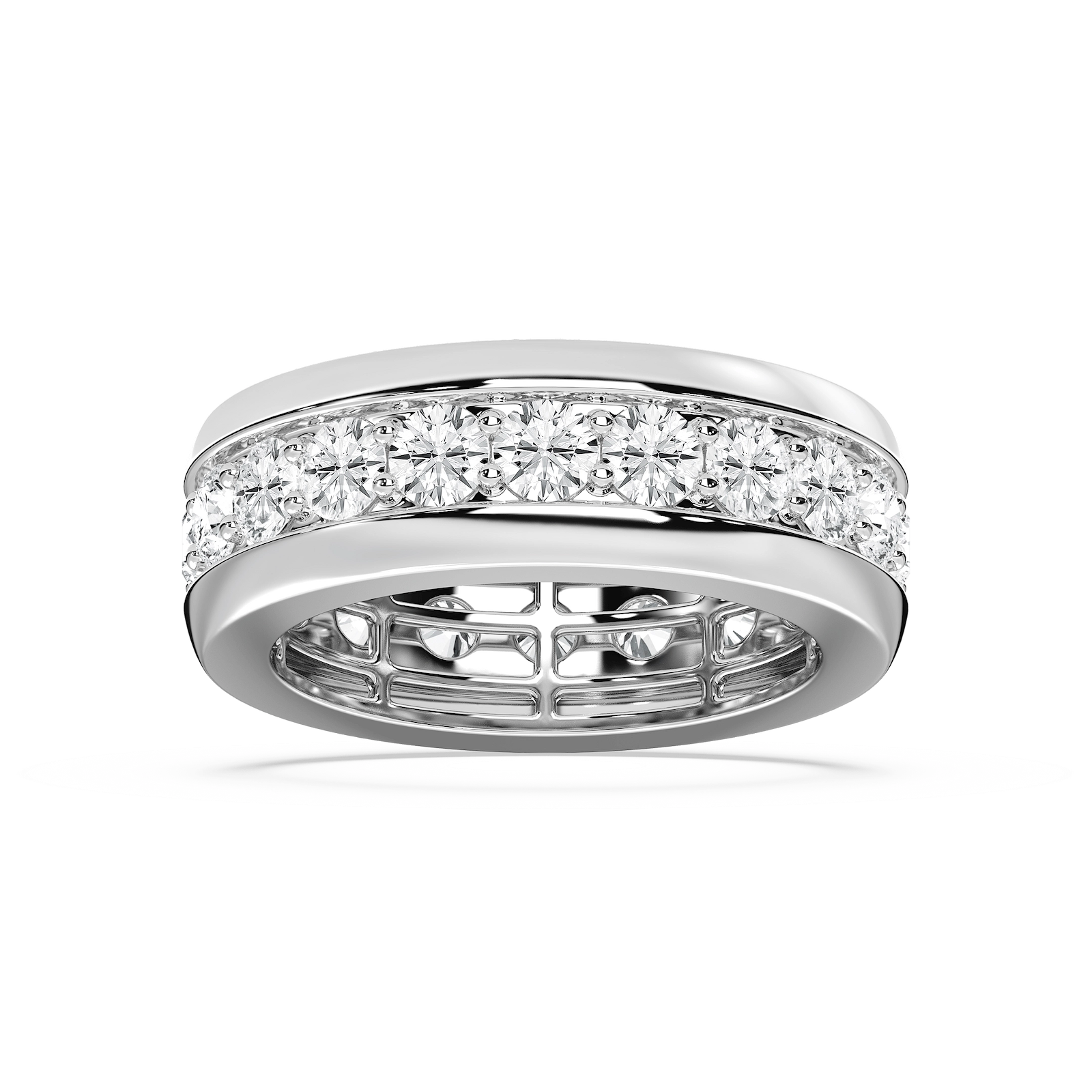 Matteo 4 ⅕ ctw Round Lab Grown Diamond 8.50mm Channel Mens Wedding Band