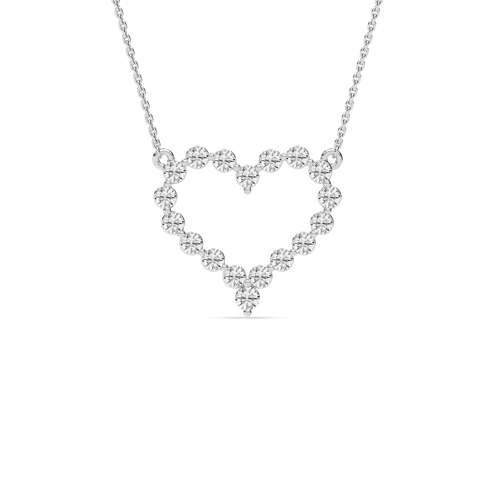 1 ctw Round Lab Grown Diamond Everlasting Heart Pendant  - 18 Inches