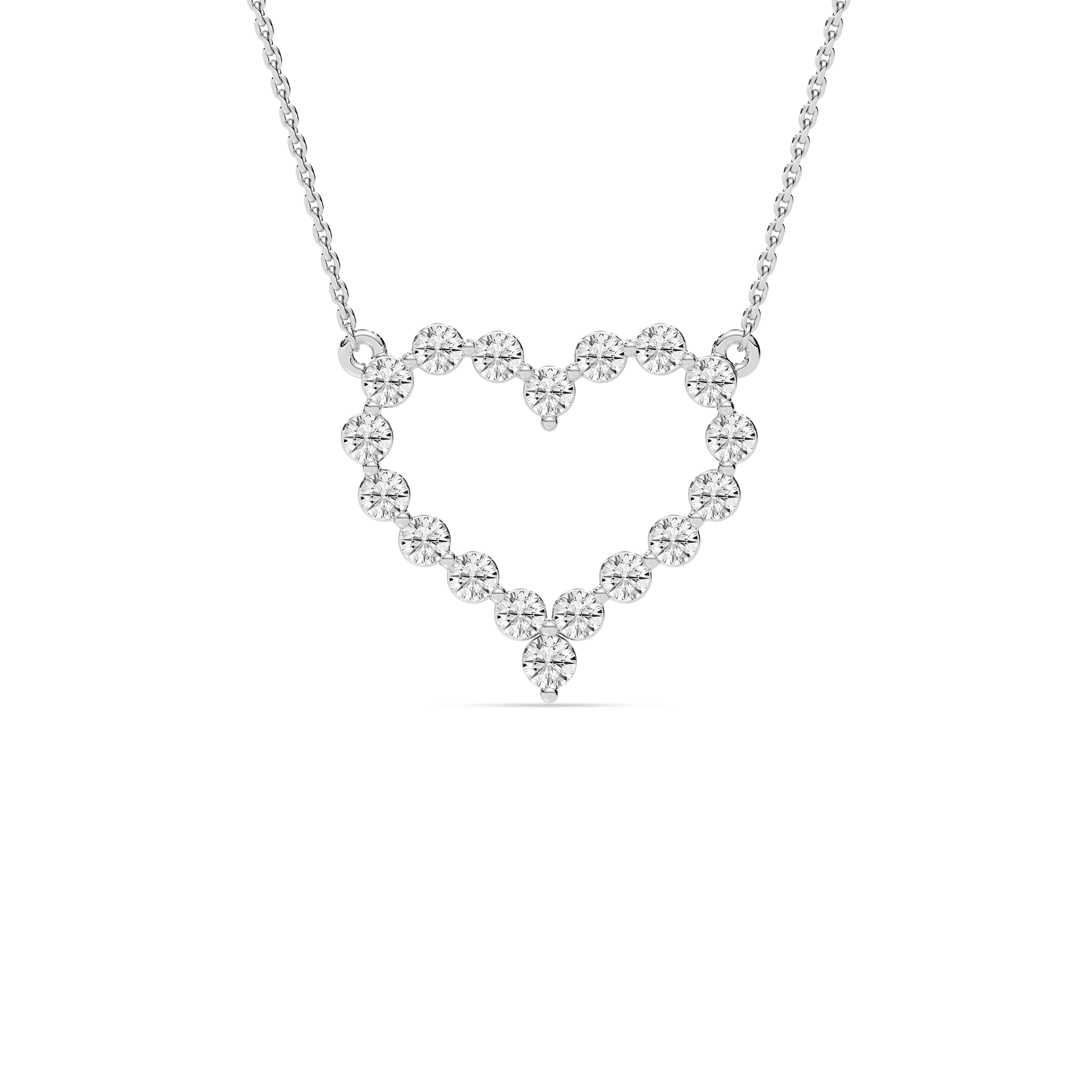 1 ctw Round Lab Grown Diamond Everlasting Heart Pendant  - 18 Inches