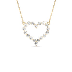 1 ctw Round Lab Grown Diamond Everlasting Heart Pendant  - 18 Inches