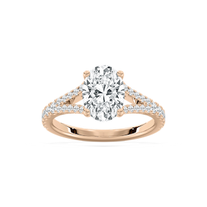 Everly 2 ²⁄₅ ctw Oval Lab Grown Diamond Split Shank Side Stone Engagement Ring