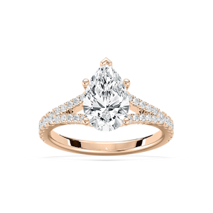 Everly 2 ²⁄₅ ctw Pear Lab Grown Diamond Split Shank Side Stone Engagement Ring