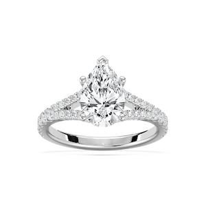 Everly 2 ²⁄₅ ctw Pear Lab Grown Diamond Split Shank Side Stone Engagement Ring