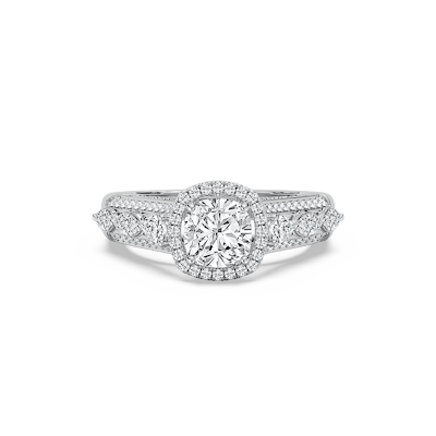 Fable 2 ³⁄₄ ctw Cushion Lab Grown Diamond Ornate Halo Engagement Ring