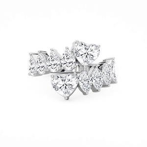 4 ctw Heart, Pear and Marquise Lab Grown Diamond Bypass Ring