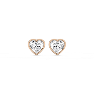 Heart Fancy Shape Bezel Stud Earring