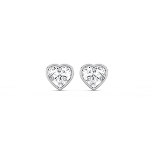 Heart Fancy Shape Bezel Stud Earring