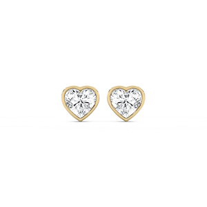 Heart Fancy Shape Bezel Stud Earring