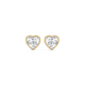 Heart Fancy Shape Bezel Stud Earring