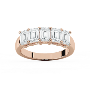 Luka Lab Grown Diamond Five Stone Shared Prong Anniversary Band