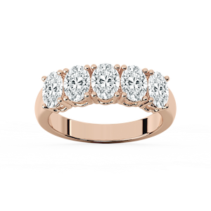 Luka Lab Grown Diamond Five Stone Shared Prong Anniversary Band