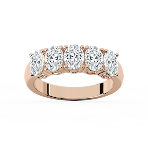 Luka Lab Grown Diamond Five Stone Shared Prong Anniversary Band