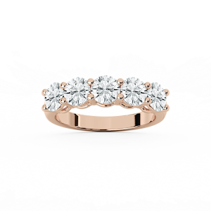 Luka Lab Grown Diamond Five Stone Shared Prong Anniversary Band