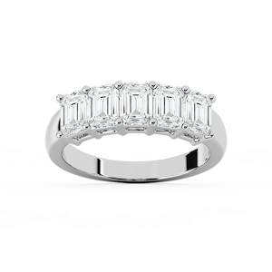Luka Lab Grown Diamond Five Stone Shared Prong Anniversary Band