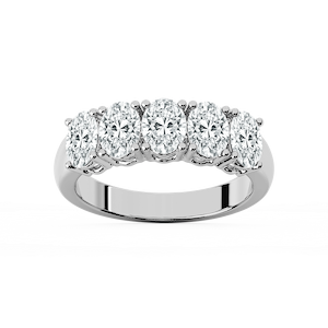 Luka Lab Grown Diamond Five Stone Shared Prong Anniversary Band