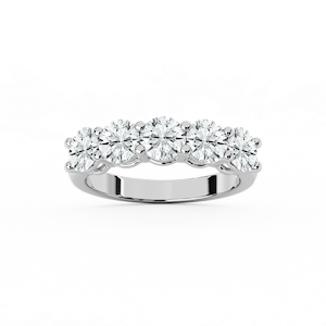 Luka Lab Grown Diamond Five Stone Shared Prong Anniversary Band