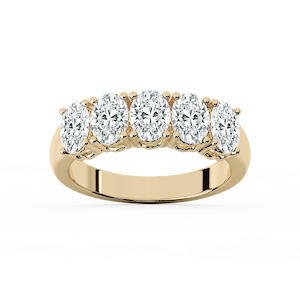 Luka Lab Grown Diamond Five Stone Shared Prong Anniversary Band