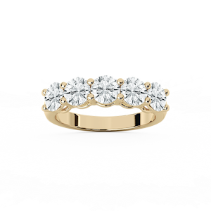 Luka Lab Grown Diamond Five Stone Shared Prong Anniversary Band