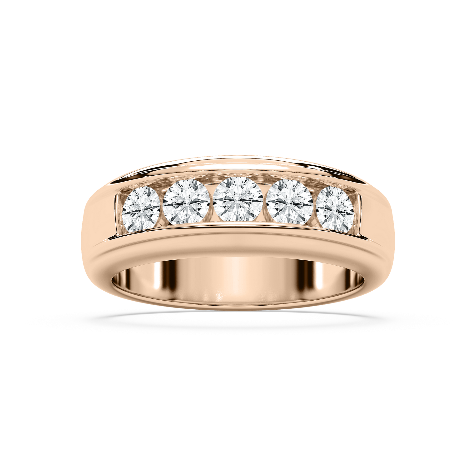 Andrew 1 ⅕ ctw Round Lab Grown Diamond 5.20mm Channel Mens Wedding Band