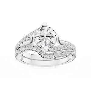 Maelynn Lab Grown Diamond Asymmetrical Split Shank Wedding Set