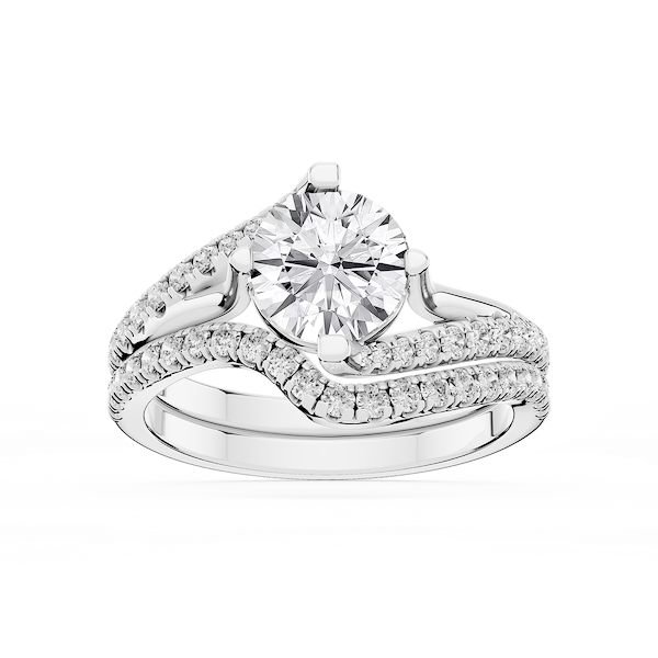 Maelynn Lab Grown Diamond Asymmetrical Split Shank Wedding Set