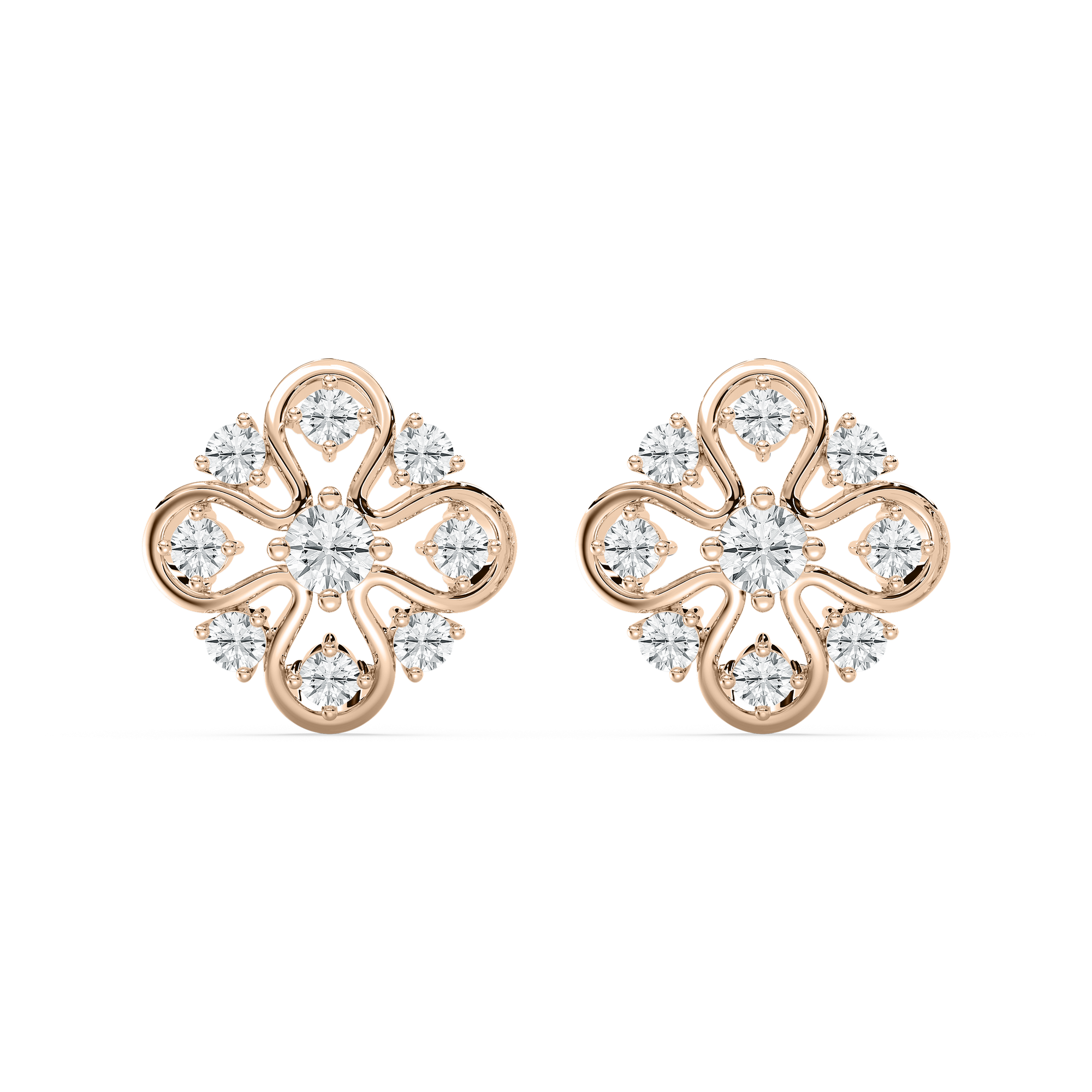 Floral Filigree Stud Earrings