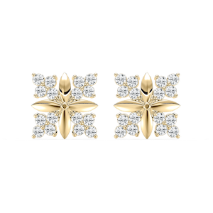 1 ctw Round Lab Grown Diamond Floral Point Cluster Stud Earrings