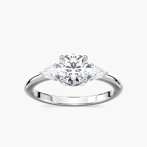 Daphne Lab Grown Diamond Basket Three Stone Engagement Ring