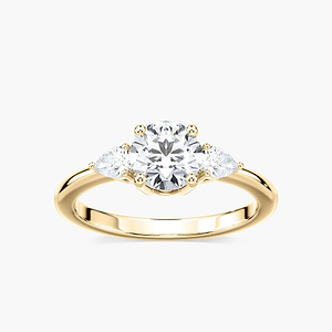 Daphne Lab Grown Diamond Basket Three Stone Engagement Ring