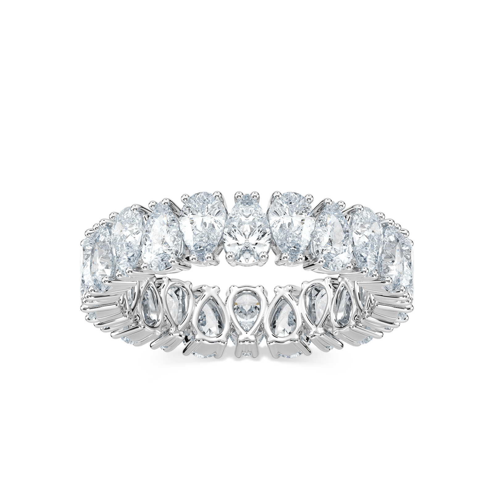 Quinn 4 ½ ctw Pear Lab Grown Diamond Alternating Prong Eternity Band