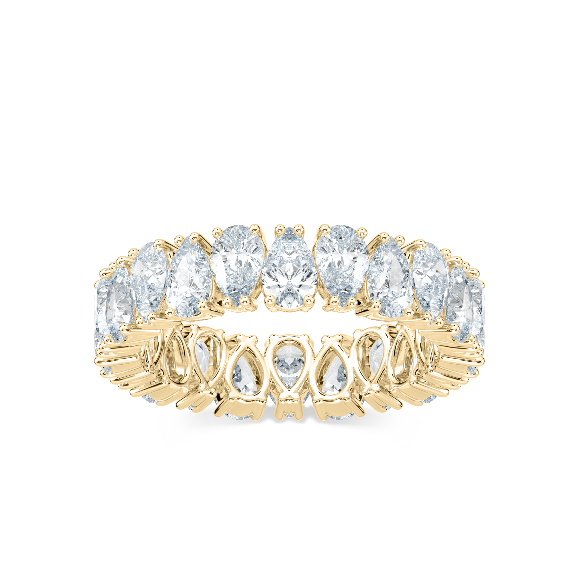 Quinn 4 ½ ctw Pear Lab Grown Diamond Alternating Prong Eternity Band