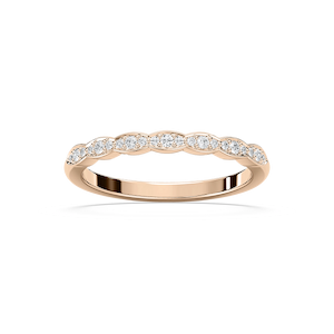 Gaia 1/8 ctw Round Lab Grown Diamond Scalloped Stackable Band