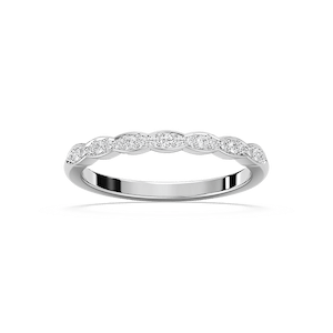 Gaia 1/8 ctw Round Lab Grown Diamond Scalloped Stackable Band