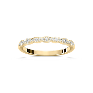 Gaia 1/8 ctw Round Lab Grown Diamond Scalloped Stackable Band